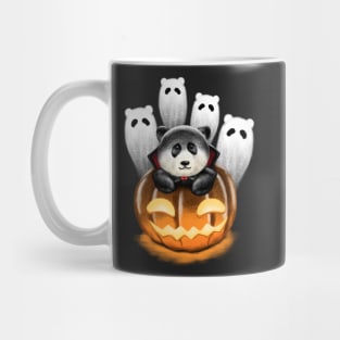 Cute Vampire Panda In A Pumpkin On Halloween Night Mug